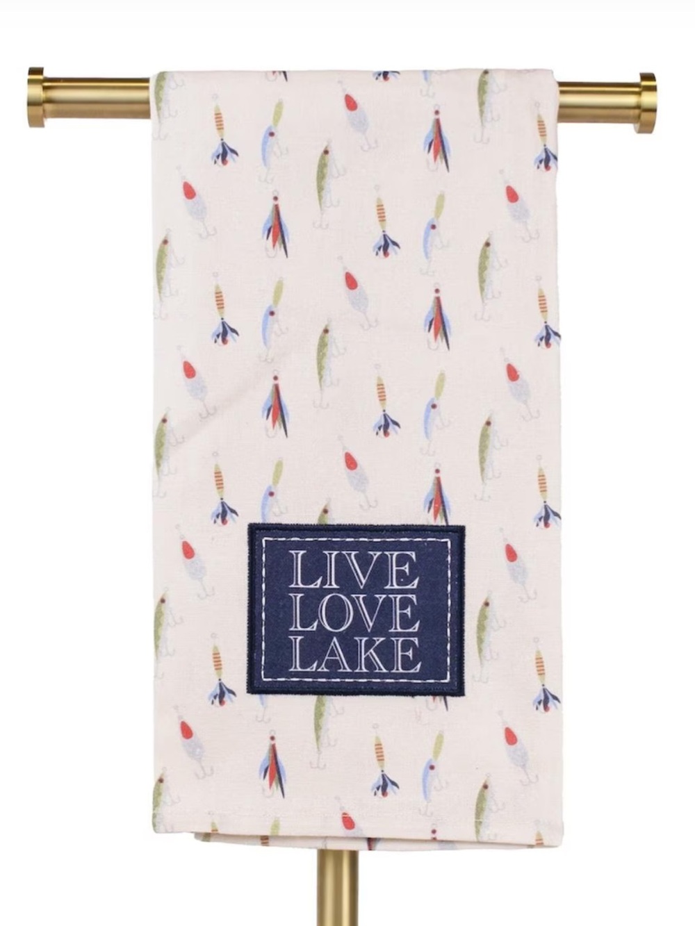 The Royal Standard Live Love Lake Kitchen Towel in Oat Set of 2 Novelty Print